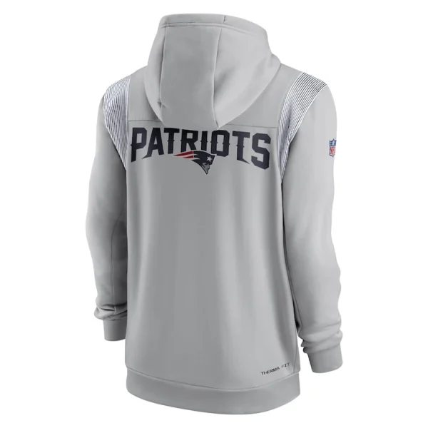 New england patriots nike performance sideline lockup full zip hoodie Gray M