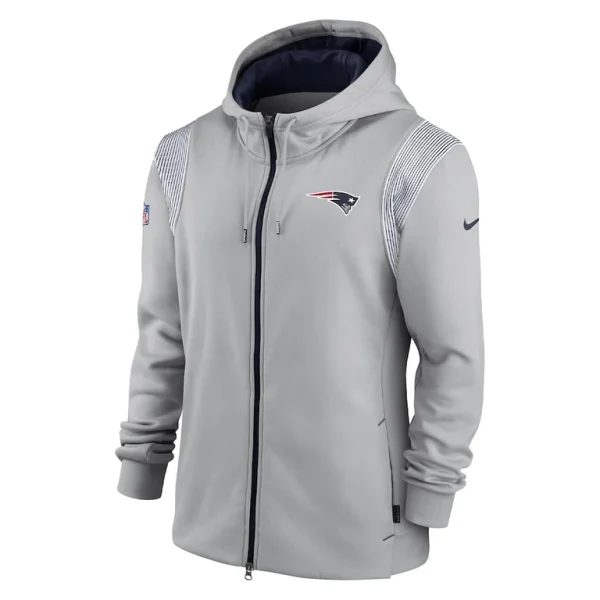 New england patriots nike performance sideline lockup full zip hoodie Gray S