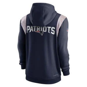 New england patriots nike performance sideline lockup full zip hoodie Navy M