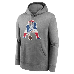 New england patriots nike rewind club fleece pullover hoodie Heathered gray M