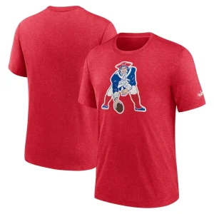 New england patriots nike rewind logo tri blend t shirt Heather maroon