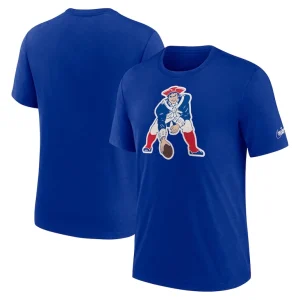 New england patriots nike rewind logo tri blend t shirt Royal