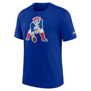 New england patriots nike rewind logo tri blend t shirt Royal M