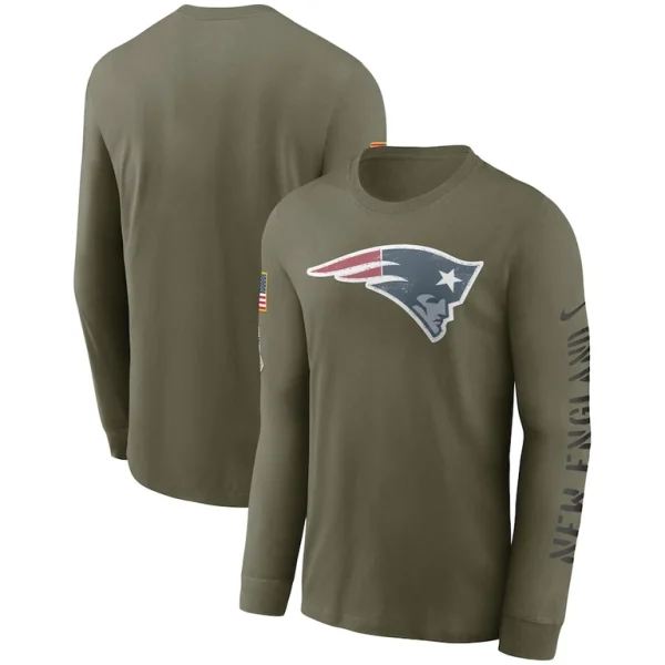 New england patriots nike salute to service long sleeve t shirt Olive
