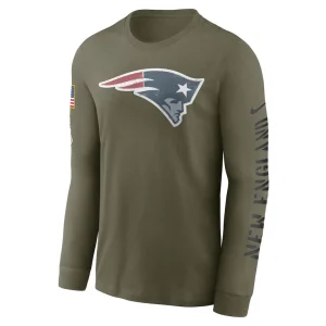 New england patriots nike salute to service long sleeve t shirt Olive M