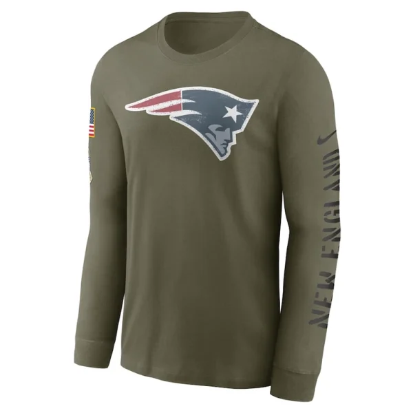 New england patriots nike salute to service long sleeve t shirt Olive M