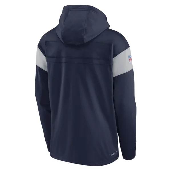 New england patriots nike sideline athletic arch jersey performance pullover hoodie Navy L
