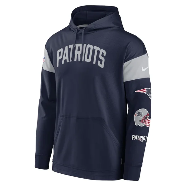 New england patriots nike sideline athletic arch jersey performance pullover hoodie Navy M