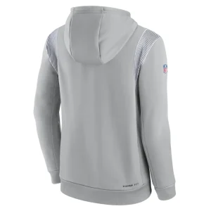 New england patriots nike sideline athletic stack performance pullover hoodie Gray L