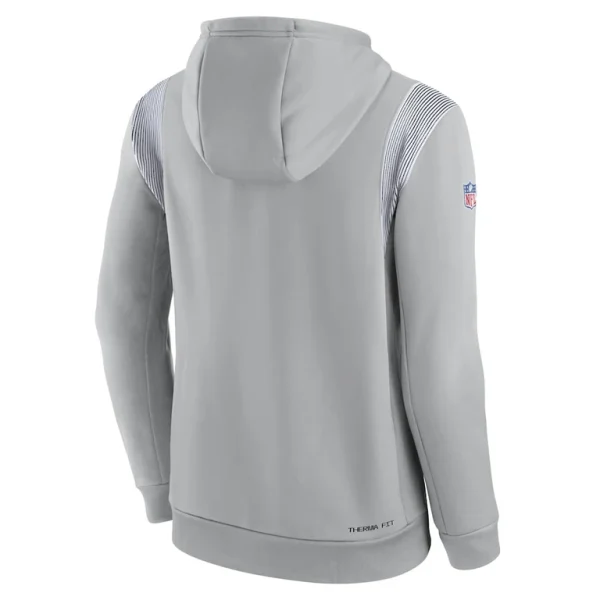 New england patriots nike sideline athletic stack performance pullover hoodie Gray L