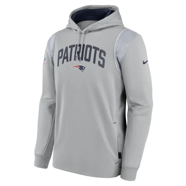 New england patriots nike sideline athletic stack performance pullover hoodie Gray M