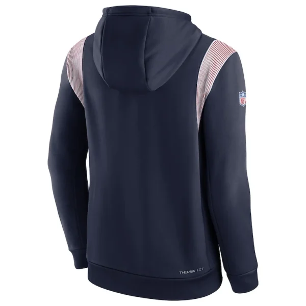 New england patriots nike sideline athletic stack performance pullover hoodie Navy L