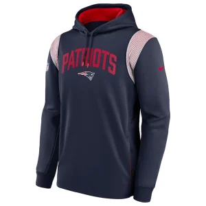 New england patriots nike sideline athletic stack performance pullover hoodie Navy M