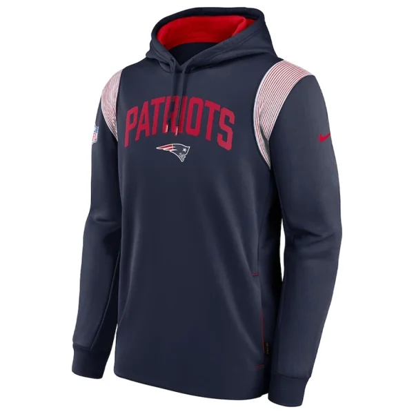New england patriots nike sideline athletic stack performance pullover hoodie Navy M