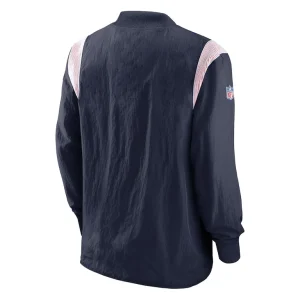 New england patriots nike sideline athletic stack v neck pullover windshirt jacket Navy L