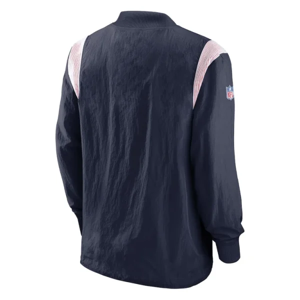 New england patriots nike sideline athletic stack v neck pullover windshirt jacket Navy L