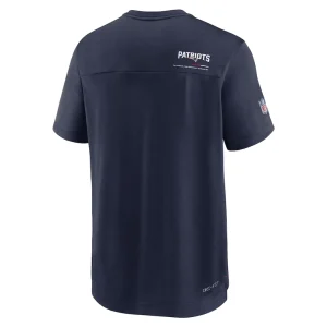 New england patriots nike sideline coach chevron lock up logo v neck performance t shirt Navy M