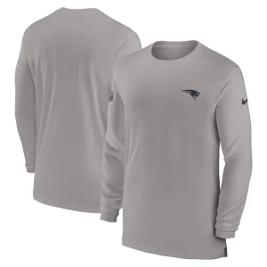 New england patriots nike sideline coach performance long sleeve t shirt Gray