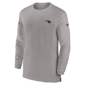 New england patriots nike sideline coach performance long sleeve t shirt Gray M