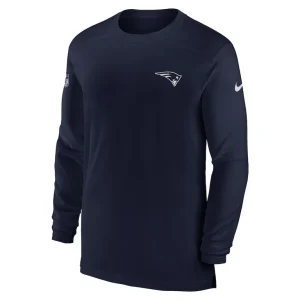 New england patriots nike sideline coach performance long sleeve t shirt Navy M