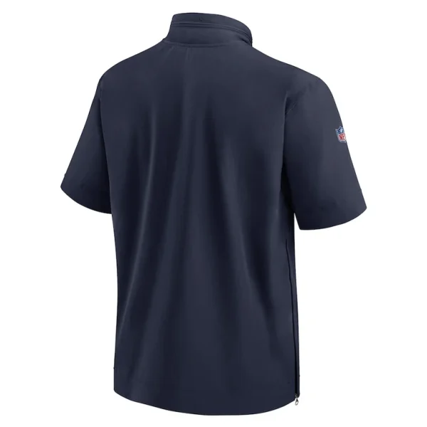 New england patriots nike sideline coach short sleeve hoodie quarter zip jacket Navy L