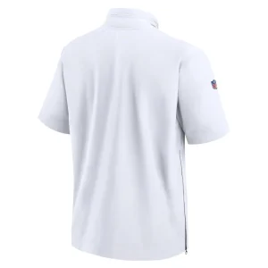 New england patriots nike sideline coach short sleeve hoodie quarter zip jacket White L