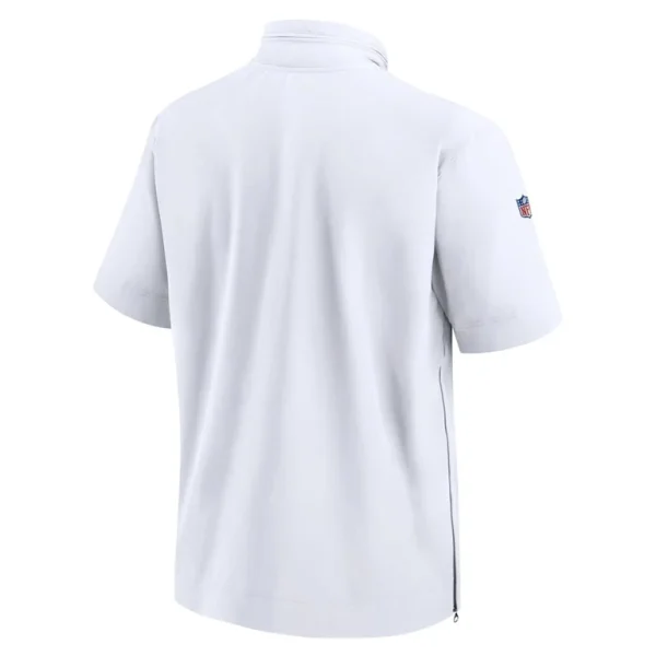 New england patriots nike sideline coach short sleeve hoodie quarter zip jacket White L