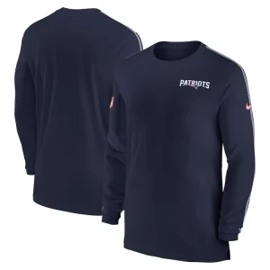 New england patriots nike sideline coach uv performance long sleeve t shirt Navy