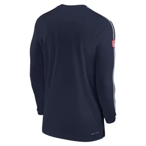 New england patriots nike sideline coach uv performance long sleeve t shirt Navy L