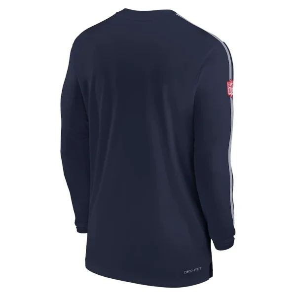 New england patriots nike sideline coach uv performance long sleeve t shirt Navy L