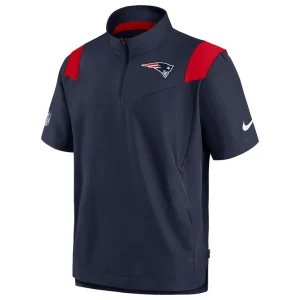 New england patriots nike sideline coaches chevron lockup pullover top Navy M