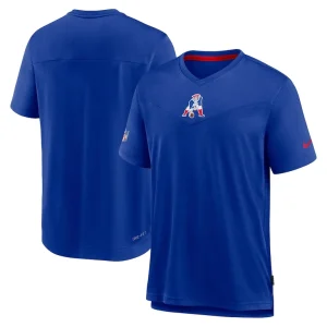 New england patriots nike sideline coaches vintage chevron performance v neck t shirt Royal
