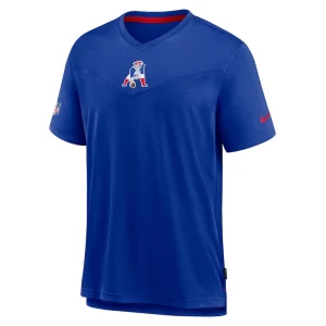 New england patriots nike sideline coaches vintage chevron performance v neck t shirt Royal M