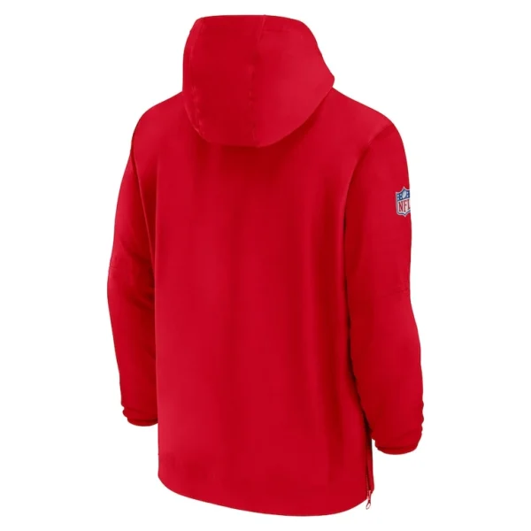 New england patriots nike sideline half zip hoodie Red L