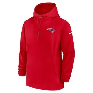 New england patriots nike sideline half zip hoodie Red M