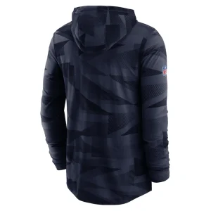 New england patriots nike sideline impact hoodie performance long sleeve t shirt Navy L