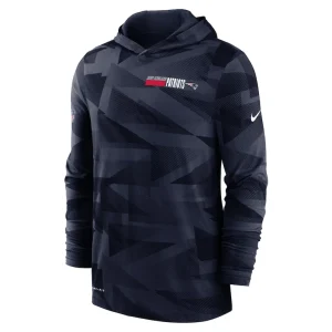 New england patriots nike sideline impact hoodie performance long sleeve t shirt Navy M
