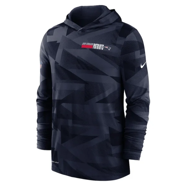 New england patriots nike sideline impact hoodie performance long sleeve t shirt Navy M