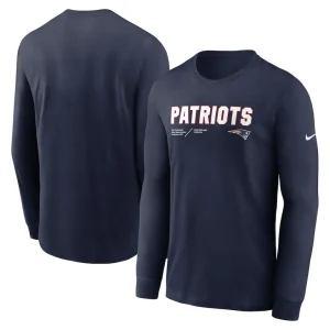 New england patriots nike sideline infograph lock up performance long sleeve t shirt Navy