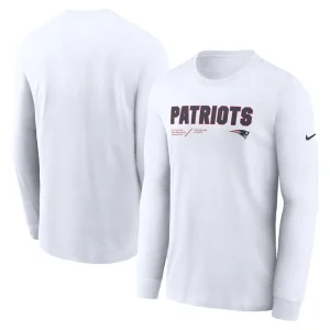 New england patriots nike sideline infograph lock up performance long sleeve t shirt White