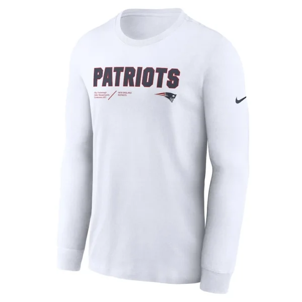New england patriots nike sideline infograph lock up performance long sleeve t shirt White S