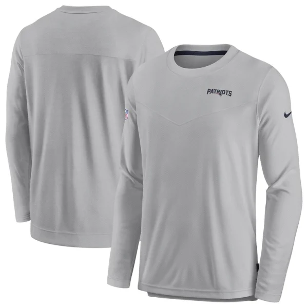 New england patriots nike sideline lockup performance pullover sweatshirt Gray