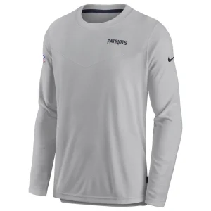 New england patriots nike sideline lockup performance pullover sweatshirt Gray M