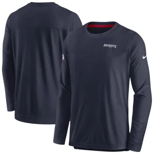 New england patriots nike sideline lockup performance pullover sweatshirt Navy
