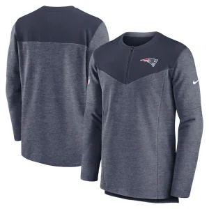 New england patriots nike sideline lockup performance quarter zip top Navy