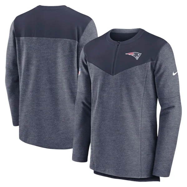 New england patriots nike sideline lockup performance quarter zip top Navy