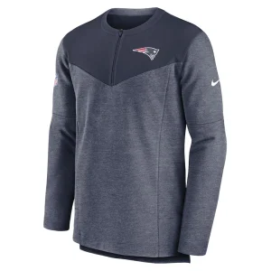 New england patriots nike sideline lockup performance quarter zip top Navy M