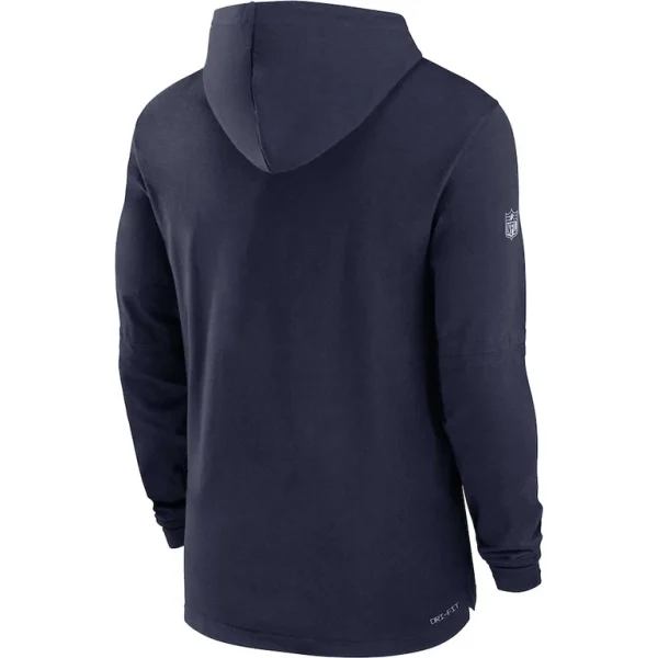New england patriots nike sideline performance long sleeve hoodie t shirt Navy L