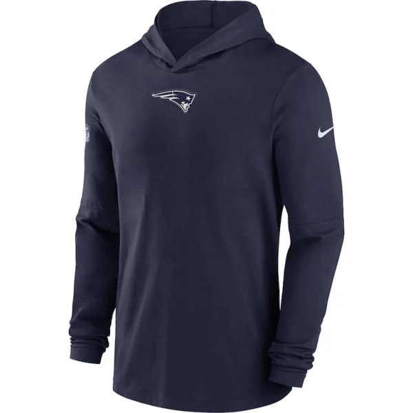 New england patriots nike sideline performance long sleeve hoodie t shirt Navy M