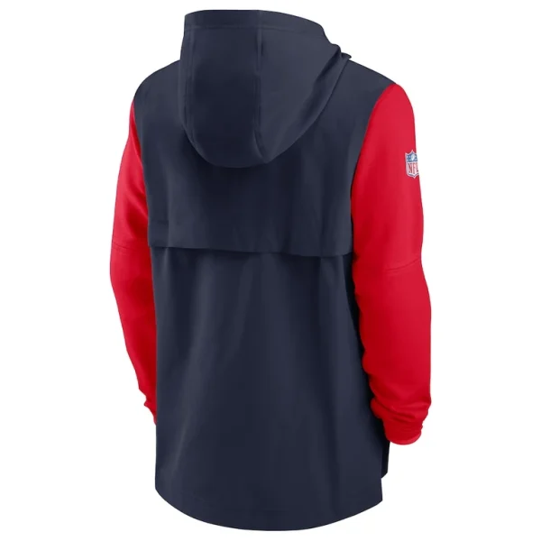 New england patriots nike sideline player quarter zip hoodie Navyred L